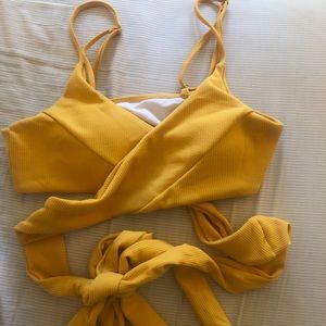 SHEIN Plus Size Yellow Wrap Top | NEW